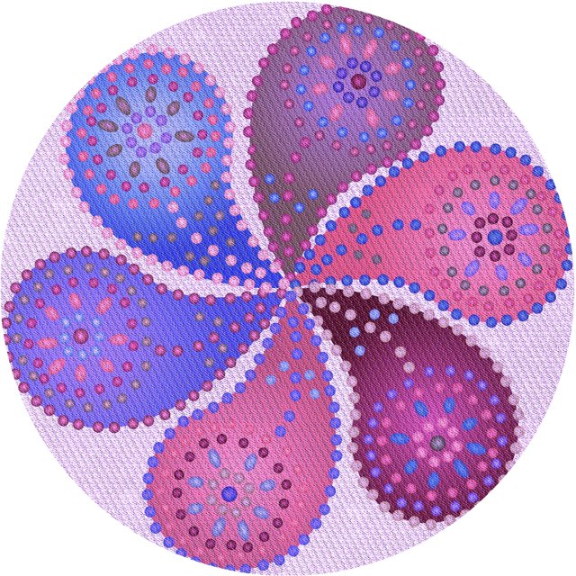 Ahgly Tapis Rond Lavable en Machine Intérieur Transitionnel Orchidée Violet, 6 Pieds Rond