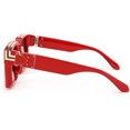 thumbnail image 4 of FEISEDY Retro Flat Top Sunglasses Thick Square Frame Metal Buckle Hip Hop Rapper Men Women B7033, 4 of 6