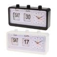 thumbnail image 4 of yuksok Horloge Rétro de Table à Retour Automatique Sans Tic-Tac Horloge Calendrier avec Affichage Jour Date Blanc B Blanc, 4 of 9