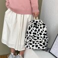 thumbnail image 3 of Vintage Women Cow Pattern School Bags Plush Backpack Large Capacity Bagpack, 3 of 10