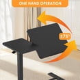 thumbnail image 3 of Mobile Overbed Bedside Table with Semi-Flip Tabletop and Hidden Casters, Height and Angle Adjustable Sit Stand Desk Rolling Laptop Desk for Home, Office, Study, 3 of 10