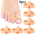 thumbnail image 1 of 6Pcs Toe Separators with 2 Loops Silicone Bunion Corrector Big Toe Spacer for Crooked and Overlap Toe (Beige), 1 of 6