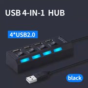TIMIFIS Hi-Speed 4/7 Ports LED USB 2.0 Adapter Hub Power On/off Switch For PC Laptop Gift