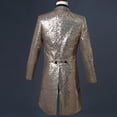 thumbnail image 3 of Styesk Jackets for Men Men's Sequined Solid Color Suit Dormal Dress Breasted Tailcoat Suit Jacket, 3 of 4