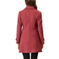 thumbnail image 3 of INSPIRE CHIC Manteaux pour Femmes Col Peter Pan Boutonnage Simple devant à Boutons Manteaux d'Hiver L Rouge Terne, 3 of 6