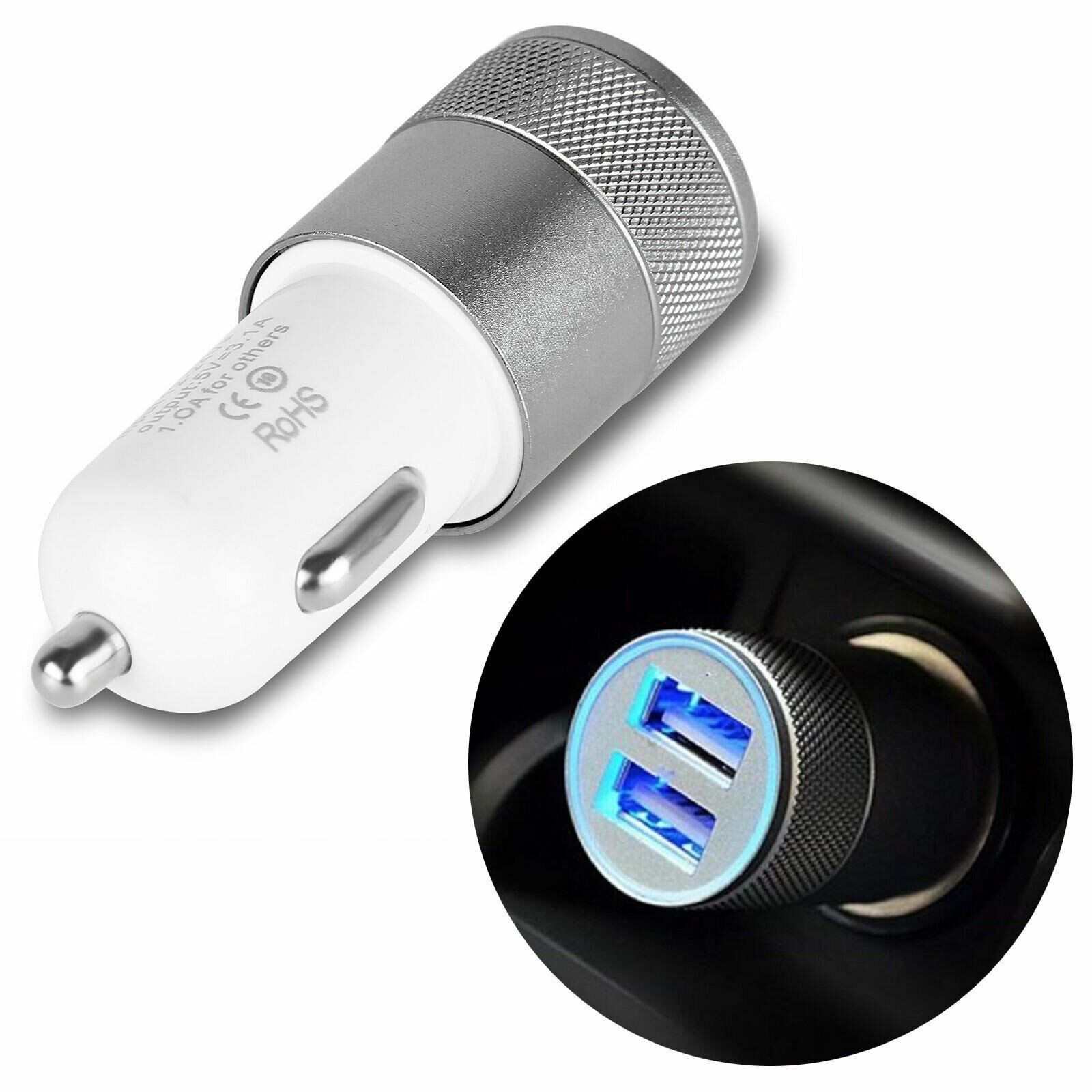 Car Charger 2 Port Dual USB Socket Lighter Adapter Fast Charger Universal