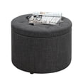 thumbnail image 2 of Convenience Concepts Designs4Comfort Round Shoe Ottoman in Gray Fabric, 2 of 6
