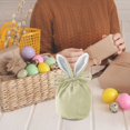 thumbnail image 4 of JilgTeok Ears Velvet Bags Easter Portable Bag Decor Bunny Drawstring Decorative Bag Candy Packing Bag Gift Bag with Bunny Ears Design for Cookie Snack Packing Easter Party Decorations, 4 of 6