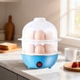 thumbnail image 4 of yulier Egg Cooker, 14 Eggs Capacity 2-Tier Rapid Egg Cooker for Medium, Hard Boiled, Poached Eggs - Electric Egg Cooker, Kitchen Small Appliance, 4 of 6