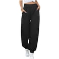 thumbnail image 1 of Posijego Pantalon de Survêtement pour Femme à Bas Resserré, Joggers de Sport, Taille Élastique, Couleur Unie, Pantalon de Course, 1 of 6