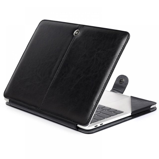Shockproof Laptop Case PU Leather Carrying Book Folio Protective Stand Cover Sleeve Case For Macbook Pro