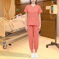 thumbnail image 2 of Tachiuwa Ensemble d'Uniforme pour Femmes, Tenue de Soins, Uniforme d'Infirmière, Durable, Col en V, Lavable à la Machine, Respirant, m, 2 of 5