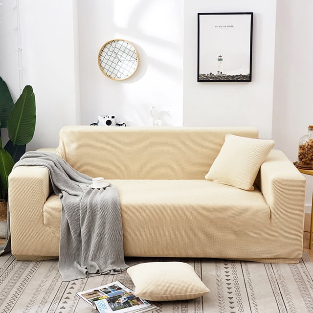 LSLJS Solid Color All Season Universal Sofa Cover Knitted Elastic All Wrap Sofa Cover Sofa Cushion Rocker Velvet Sofa Cover