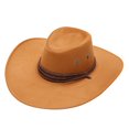 thumbnail image 1 of Chapeau de Soleil Cowboy à Grand Bord Décontracté pour Adulte - Matériau Polyester, Sangle Réglable, Protection Solaire pour Voyage/plage, 1 of 2