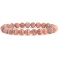 thumbnail image 1 of Natural Argentina Rhodochrosite Gemstone 8mm Round Beads Stretch Bracelet 7" Unisex, 1 of 2