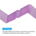 thumbnail image 3 of Unique Bargains Velvet Ribbon 1 1/2 Inch x 10 Yard Single Face Spool Silky DIY Crafts Gift Wrapping Bow Decoration Purple, 3 of 5