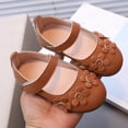 thumbnail image 3 of B91xZ Chaussures de Robe pour Tout-Petites Filles à Fleurs Ballerines Petites Filles Chaussures Plates pour Tout-Petites, Brun 7, 3 of 5