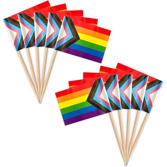 ZXvZYT Drapeau Cure-Dents (Arc-en-Ciel Fierté du Progress)