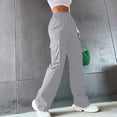 thumbnail image 1 of zanvin Women's High Waist Straight Cylinder Cargo Pants, Solid Color, 1 of 5