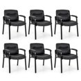 thumbnail image 1 of Gymax Ensemble de 6 Chaises de Salle d'Attente Sans Roues avec Accoudoirs Rembourrés pour Réunion, 1 of 8