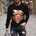 thumbnail image 2 of T-Shirts Sans Manches pour Hommes T-Shirt Révélateur de Muscles pour Hommes T-Shirt 3D Imprimé Non Positionné à Manches Longues Col Rond T-Shirt Décontracté Haut Blouses T-Shirts en Coton pour Hommes T-Shirts d'Été pour Hommes, 2 of 5