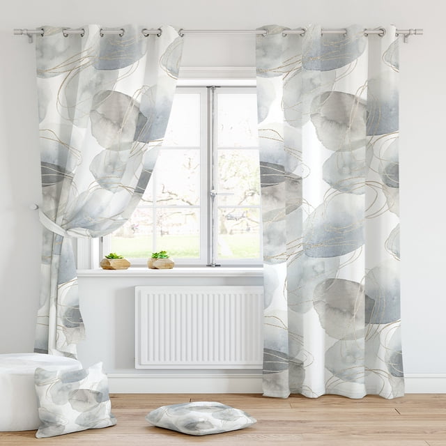 MAWCLOS Rideaux Protection UV Rideaux Écoénergétiques 2 Pcs Rideau de Fenêtre d'Intimité Isolé Thermiquement 2 Pcs Panneaux Épais Unis Occultant Marbre Marble-17 L:41 Pouces x H:91 Pouces *2 Panneaux