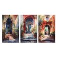 thumbnail image 2 of Designart "Rustic Stairway Welcoming Cottage Entry III" Farm Wall Art Set Of 3 - Country Red Canvas Set For Living Room Decor, 2 of 6