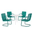thumbnail image 1 of Crosley Furniture Bates 5 Piece Metal Outdoor Dining Set in Turquoise Gloss, 1 of 11