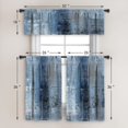 thumbnail image 5 of Blue Blackout Kitchen Curtains Tiers and Valances Set 3 Piece for Windows Grey Kitchen Window Curtains Set,Modern Abstract Art Valances for Living Room(36" Tiers Set), 5 of 5