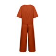 thumbnail image 5 of Kcodviy Ensembles en Lin pour Femmes Combinaisons pour Femmes Grande Taille2 Pcs Salopettes de Neige en Coton pour Dames Femmes Blouse Imprimée à Manches Courtes Robe de Fête pour Femmes Pantalon Court Ample Tailleur Deux Pièces Tailleurs Pantalons, 5 of 5