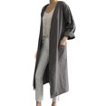 thumbnail image 1 of Kcodviy Women's Solid Color with Long Open Cardigans for Women Pockets Mid Length Cardigan Open Back Sweater Casual Jacket, 1 of 5