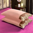 thumbnail image 2 of Sentmoon Pillow Covers 18x18 Throw Pillow Covers 18x18 Solid Color Luxurius Pillowcase Set 2-Piece Lace Cutis-Friendly Skidproof Pillowcases European Embroidered Pillow Covers, 2 of 7