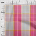 thumbnail image 1 of oneOone Silk Tabby Dark Pink Fabric Madras Check Craft Projects Decor Fabric Printed By The Yard 42 Inch Wide, 1 of 4