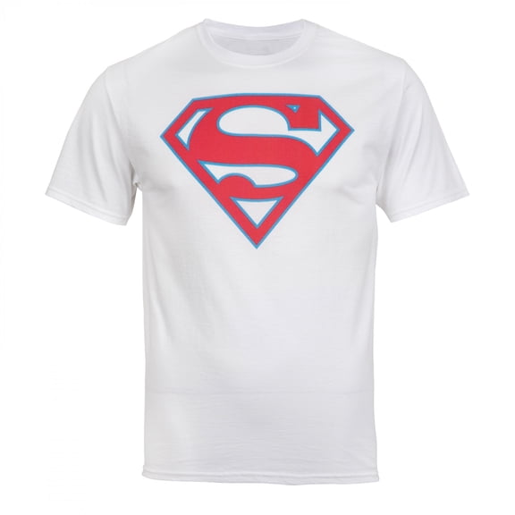 Superman T-Shirt Blanc Classique avec Symbole - 2Xlarge