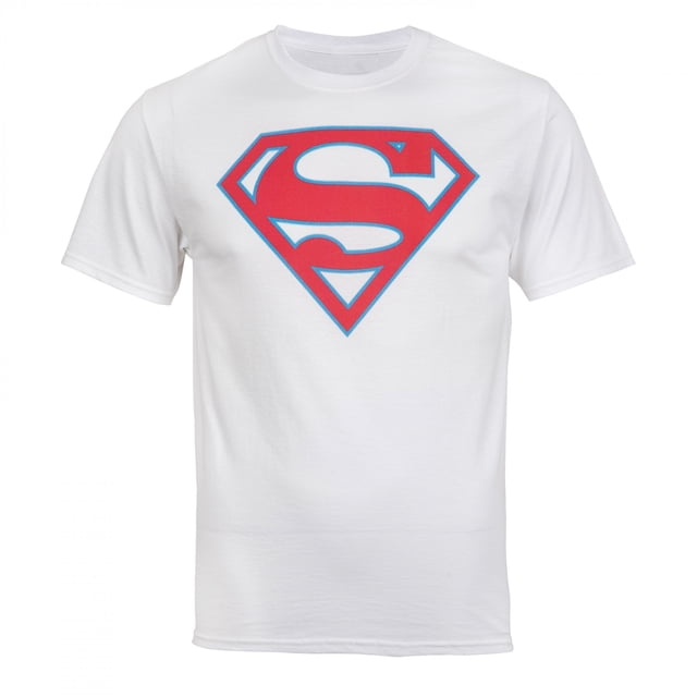 Superman T-Shirt Blanc Classique avec Symbole - 2Xlarge