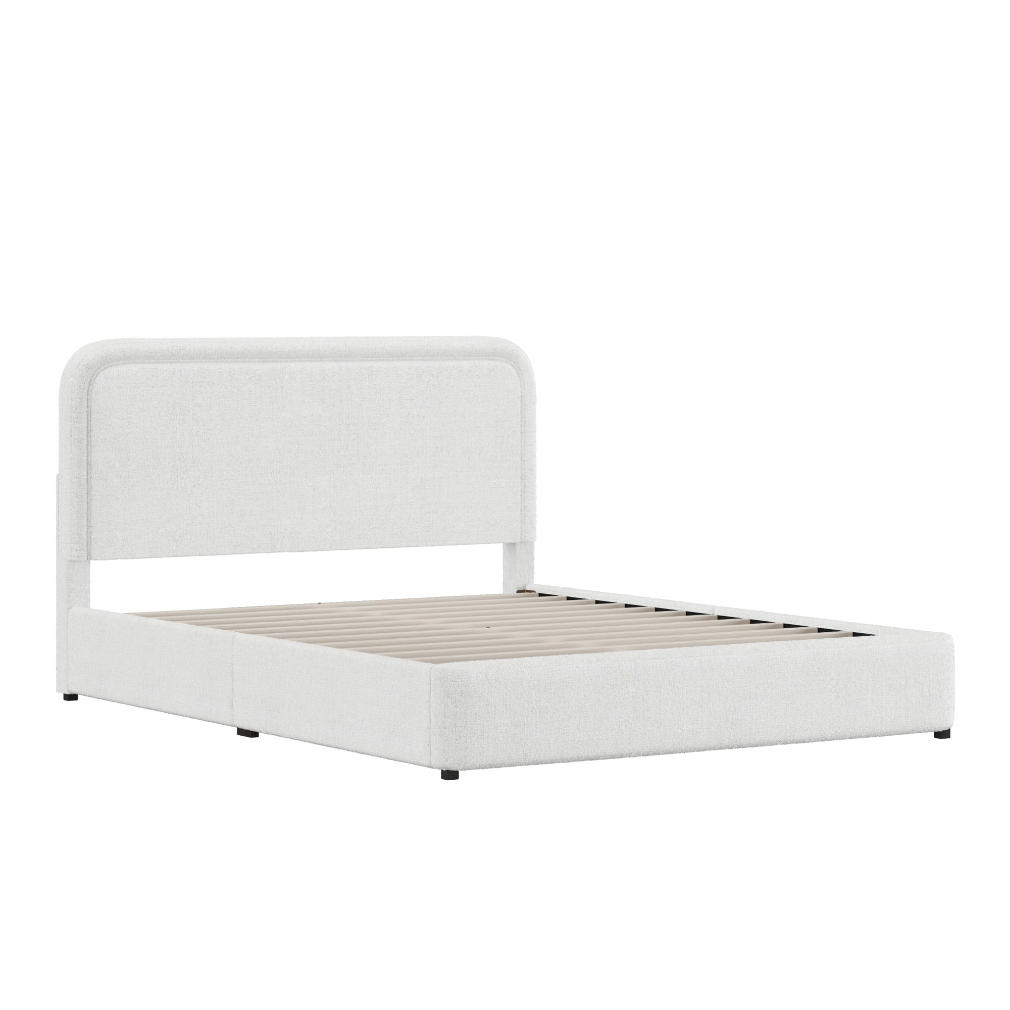 Lit plateforme double Juliet en tissu bouclé – Better Homes & Gardens, couleur ivoire