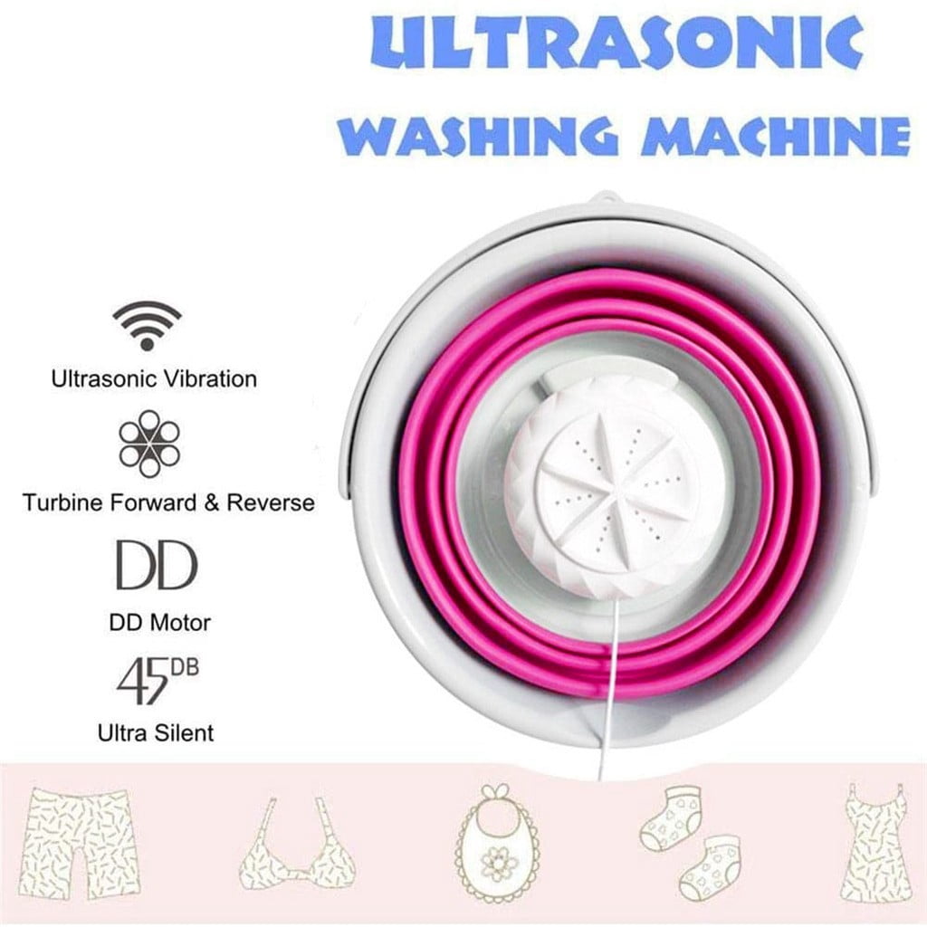 Portable Washing Machine Foldable Tub Rotating Turbine Washer 4 Adjusta