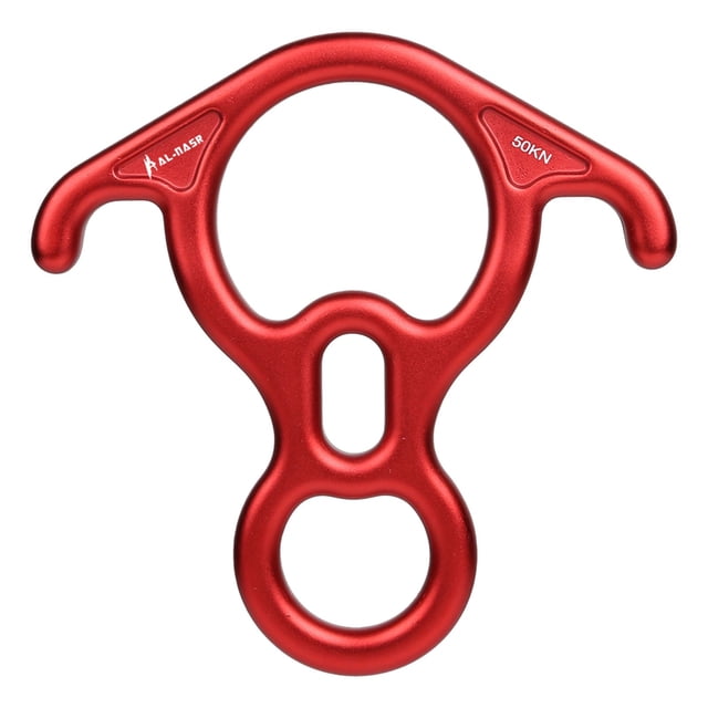 Meitianfacai Dispositif Pro-Escalade Rappel 50KN en Alliage d'Aluminium, Descendeur à Oreilles Courbées pour Escalade, Rapprochement, Opérations de Secours et Évasion d'Urgence