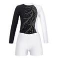 thumbnail image 3 of TiaoBug Ensemble de Survêtement 2 Pcs pour Filles, Manches Longues, Tenue de Danse avec Short Unitard A05 12, 3 of 5