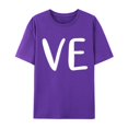 thumbnail image 2 of Hot Sale!! T-Shirts de la Saint-Valentin pour Femmes Imprimés Graphiques Mignons Léopard Cœur Amour Manches Courtes Col Rond Violet + S, 2 of 7