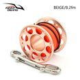 thumbnail image 3 of yingyy Keep Diving FXL-952 Aluminium Spool Reel Colorful Polyester Rope Hanging Rotary Reels Freediving Underwater Accessories Beige Pink 15m, 3 of 6