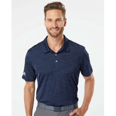 Adidas Mens Melange Polo, L, Collegiate Navy Melange