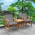 thumbnail image 1 of Gymax 3PCS Outdoor Patio Sofa Furniture Set Solid Wood Cushioned Conversation Set Grey, 1 of 9