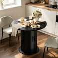 thumbnail image 2 of CazToi Round Dining Table with Rolling Shutter Cabinet Multi-Functional Wood Kitchen Table, 2 of 8