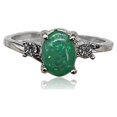 thumbnail image 2 of thinsony Female Silver Ring Portable Zircon Rhinestone Rings Girlfriends Bridal Ornaments Jewellery Accessory Wedding Engagement Green Size 10, 2 of 8