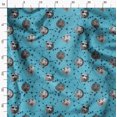thumbnail image 3 of Soimoi Silk Fabric Moon & Stars Galaxy Decor Fabric Printed Yard 42 Inch Wide, 3 of 6