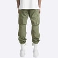 thumbnail image 4 of Pantalon Homme Uni Décontracté à Multiples Poches Extérieur Coupe Droite Pantalon D\'entraînement Physique Pantalon Cargo Pantalon, 4 of 9