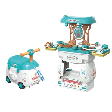 MesaSe Pretend Doctor Toy 24pcs/set Durable Mini Storage Trolley Cross Body Children‘s Toy Gifts
