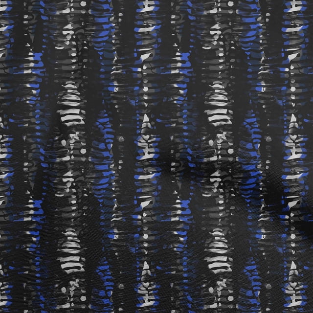 oneOone Georgette Viscose Medium Blue Fabric Abstracts Sewing Material Print Fabric By The Yard 42 Inch Wide