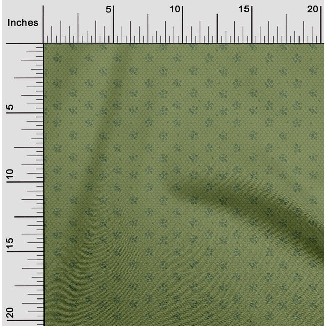 oneOone Georgette Viscose Fabric Honeycomb & Dotted Floral Block Print Sewing Fabric BTY 42 Inch Wide